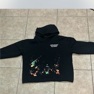 Black Hoodie with Colorful Splatter Design